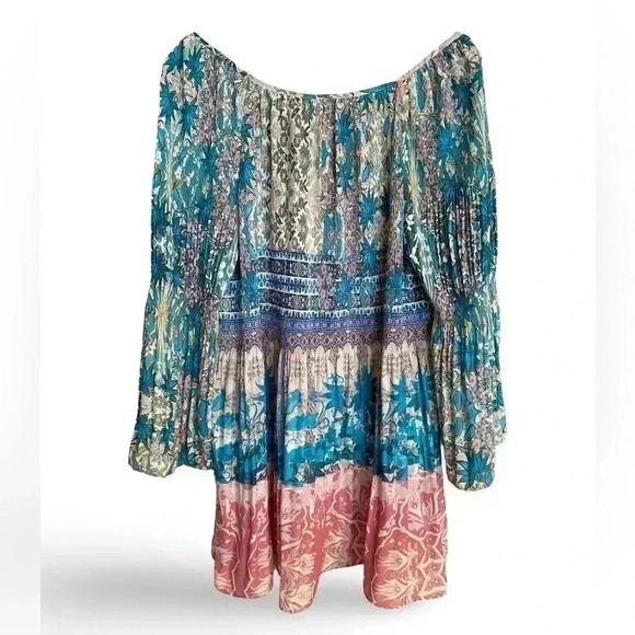 Avenue Tops - Avenue BOHO Plus Size Top Turquoise and Pink